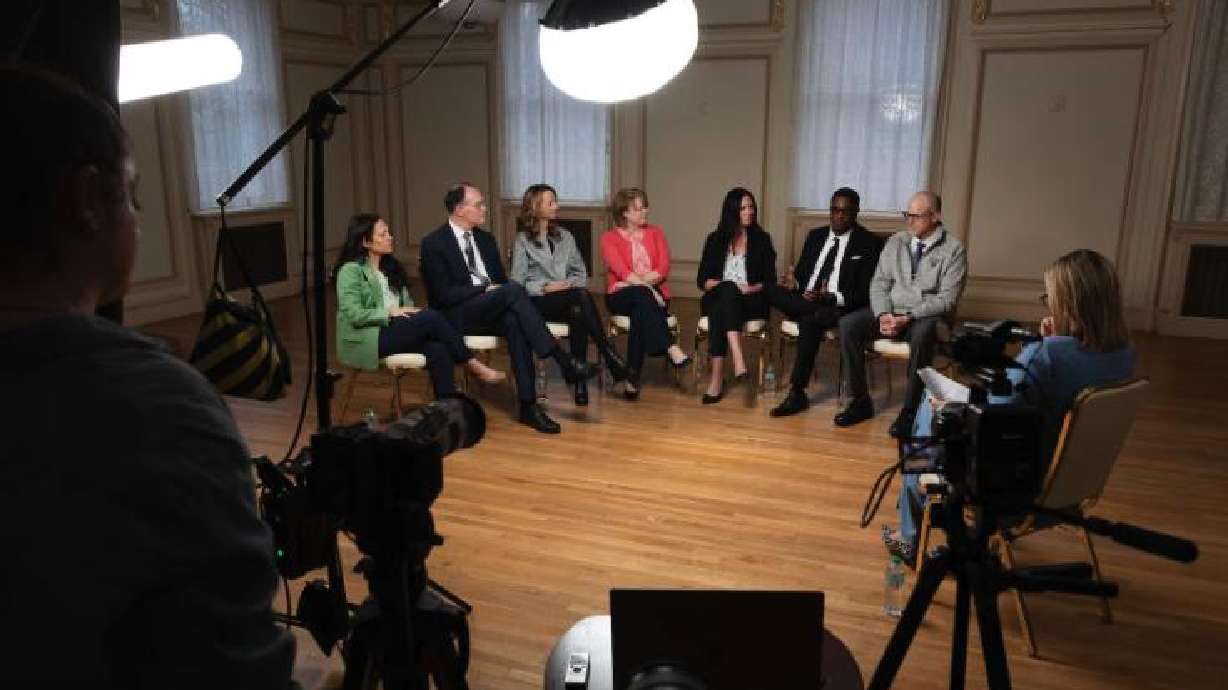 A group of community leaders gathered for a roundtable to consider "What would Jesus do?" on Wednesday. Due to health issues, Pamela Atkinson attended via Zoom.