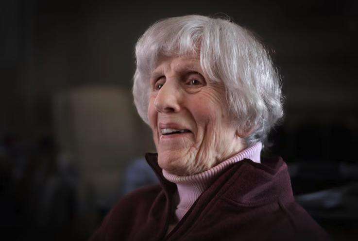 Pamela Atkinson poses for a portrait in her home in Salt Lake City on March 7, 2025.