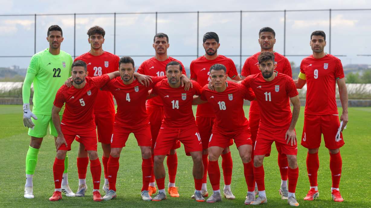 Iran's players pose for photographer prior a friendly soccer match between Iran and Costa Rica, in Antalya, southern Turkey, Tuesday, March 31, 2026.