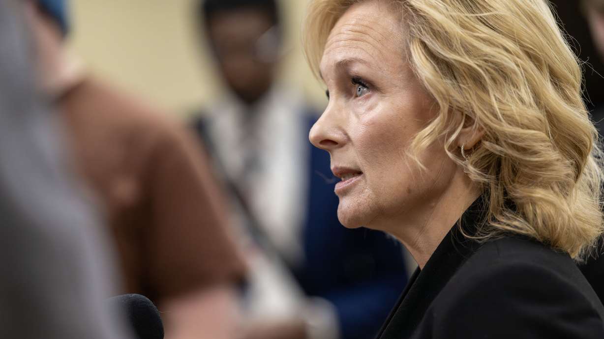 Utah State Auditor Tina Cannon in Salt Lake City on Dec. 13, 2025. An audit raised issues with state oversight of a nursing home program, which it says led to much of the program's funds being used for hospital improvements, not nursing care.