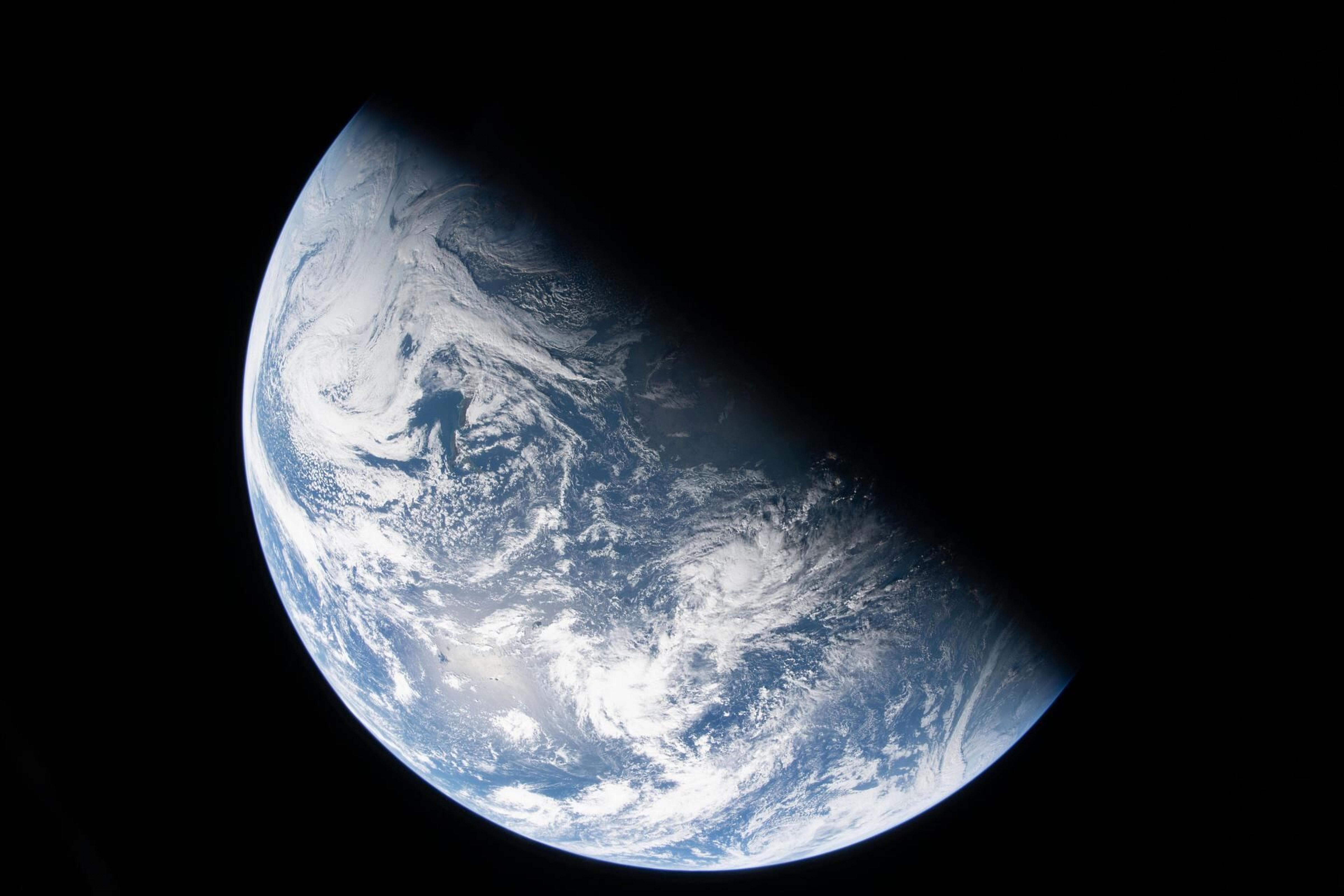 A view of Earth taken by astronaut and Artemis II Commander Reid Wiseman from the Orion spacecraft, Thursday. The astronauts are now more than halfway to the moon as of Saturday.