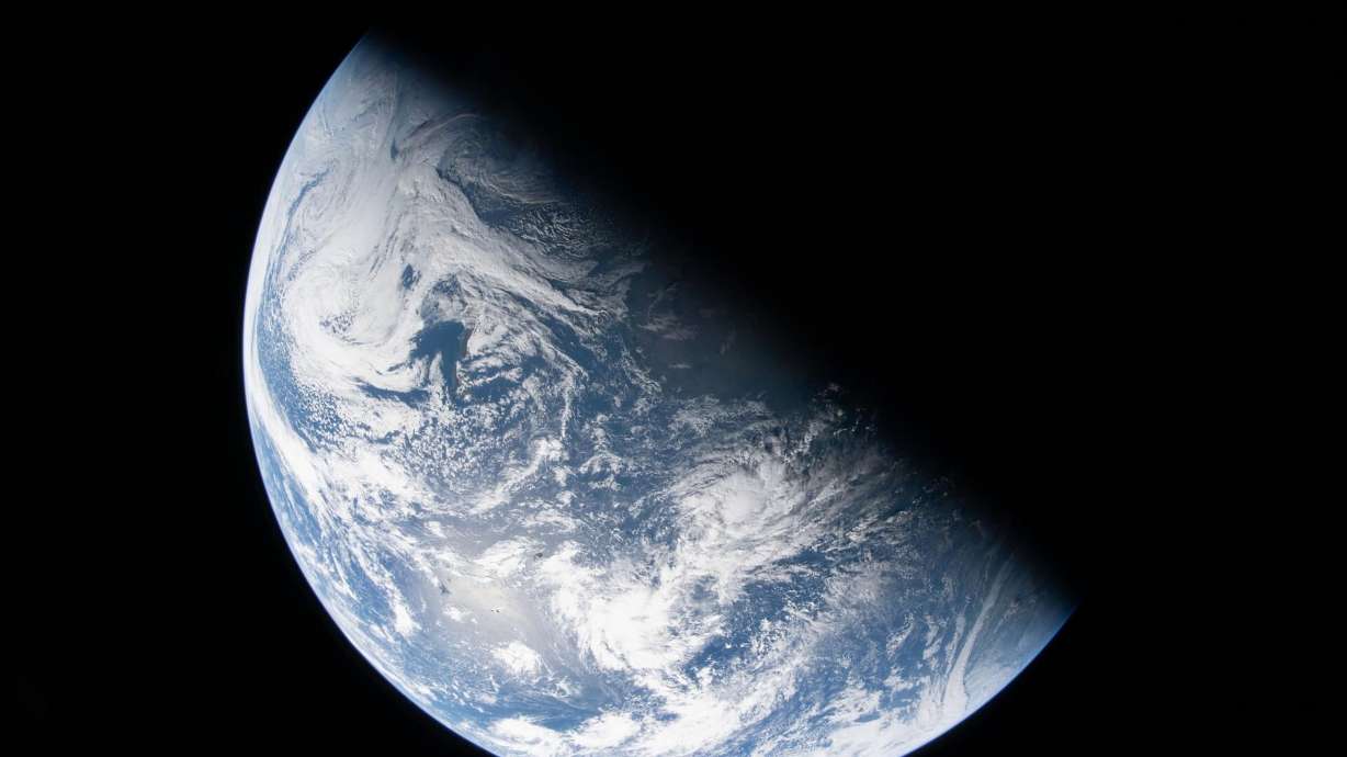 A view of Earth taken by astronaut and Artemis II Commander Reid Wiseman from the Orion spacecraft, Thursday. The astronauts are now more than halfway to the moon as of Saturday.