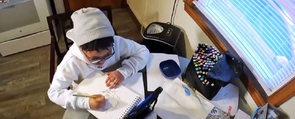 Boy uses art to carry dad's legacy after losing him to gun violence