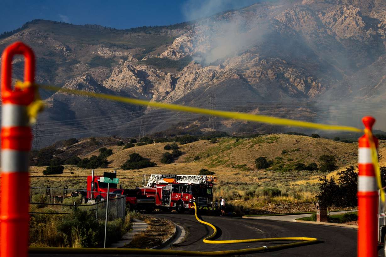 The Willard Peak fire burns in North Ogden on Aug. 13, 2025.