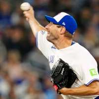 Blue Jays RHP Scherzer leaves start against Dodgers after two innings because of forearm tendinitis