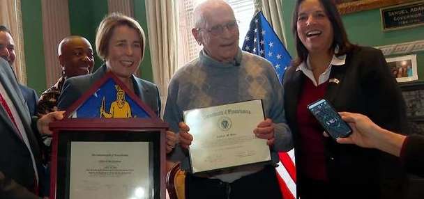 107-year-old World War II veteran honored at Massachusetts State House