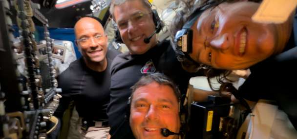 Artemis II astronauts make long-distance call to space station as they head home from the moon