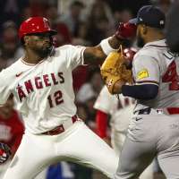 Brawl breaks out between Braves pitcher Reynaldo López and Angels slugger Jorge Soler