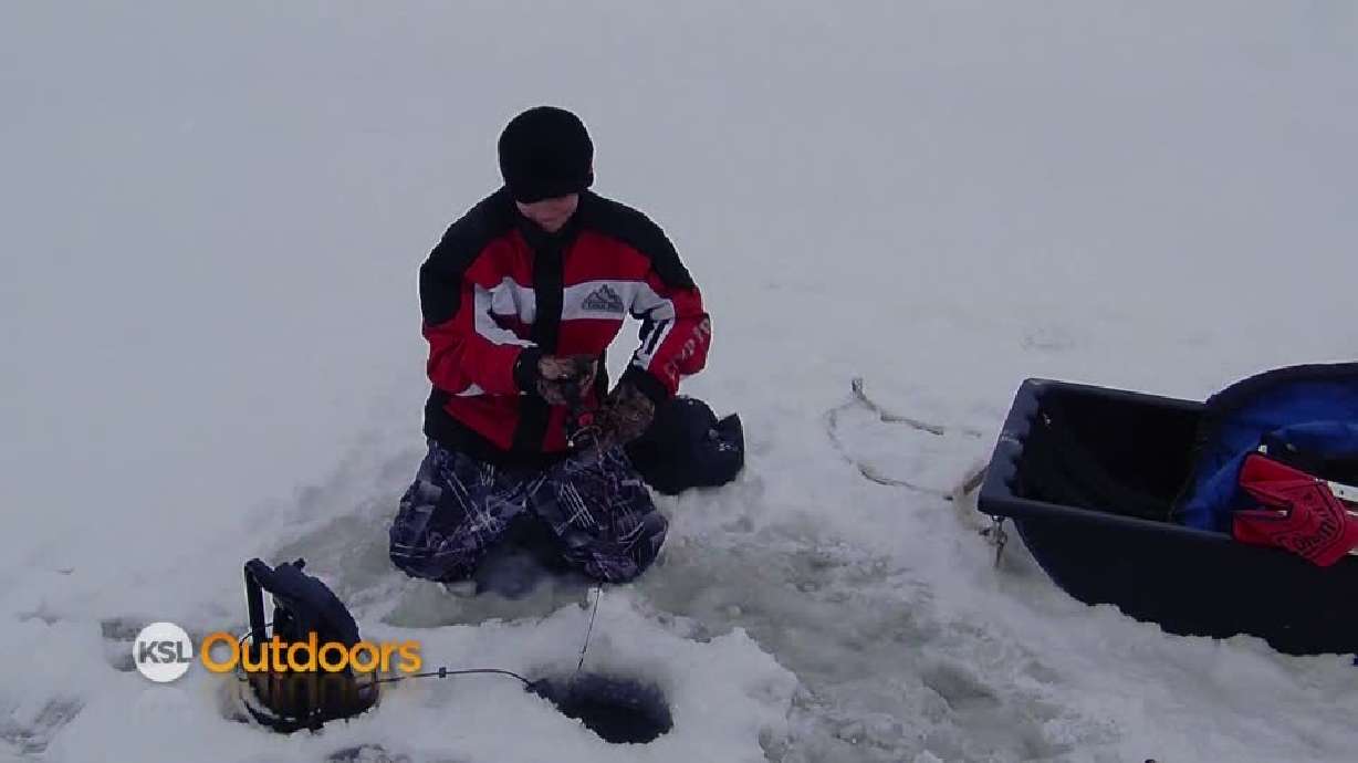 Ice fishing at Daniel's Reservoir
