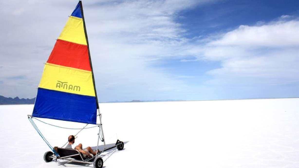 Photo gallery: Land-sailing vehicles bring excitement to Bonneville Salt Flats