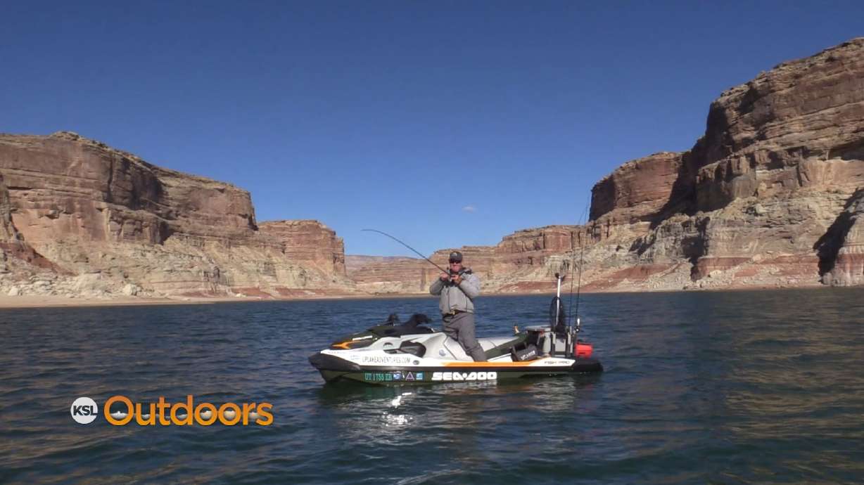 Fishing for Striped Bass on a Sea Doo at Lake Powell