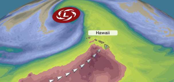 Over a month's worth of rain has fallen on parts of Hawaii as a storm threatens flooding