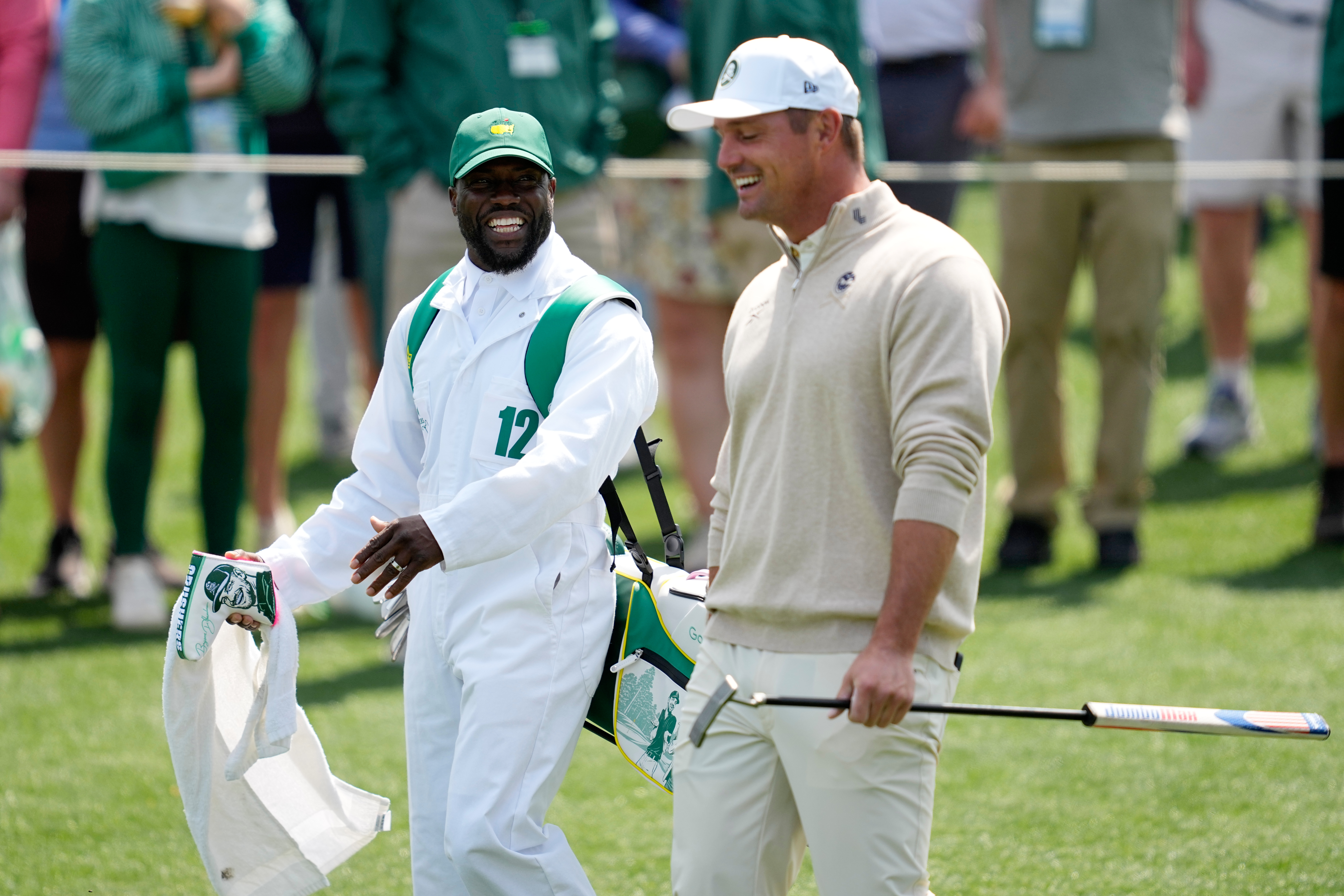Kevin Hart and Jason Kelce are among the celebrity caddies at Augusta National's Par 3 Contest
