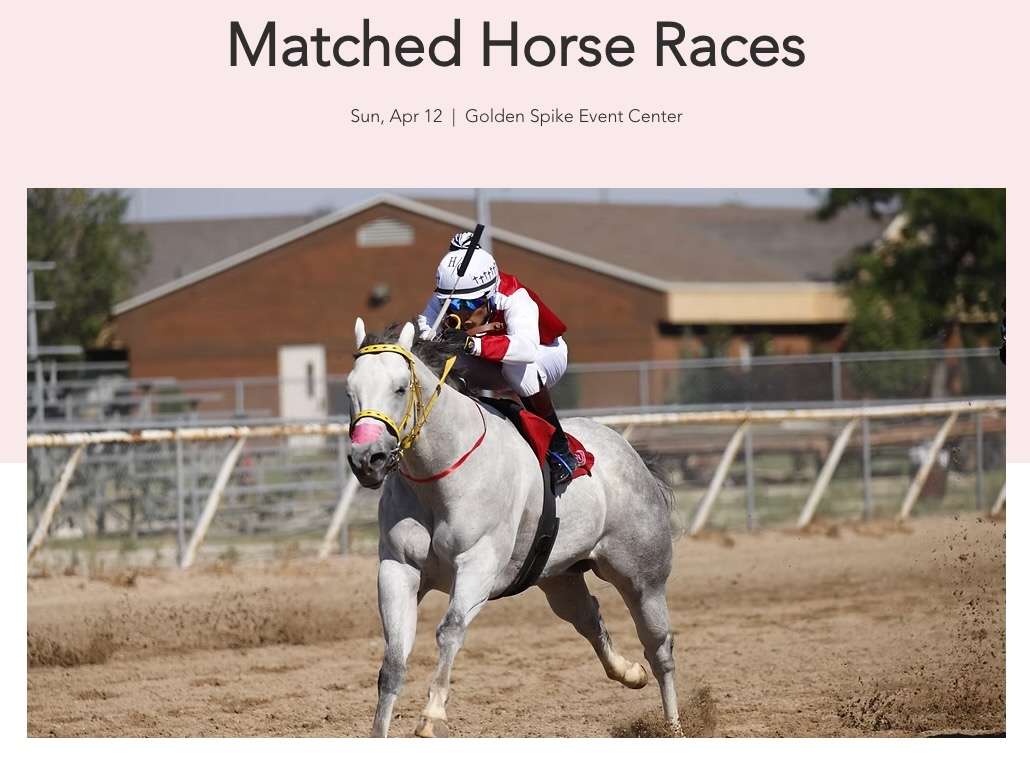 PETA, the animal rights group, claims horses in races at the Golden Spike Event Center in Ogden have been illegally drugged and abused. The photo comes from Golden Spike promotional material for races, since canceled, that had been planned for this coming Sunday.