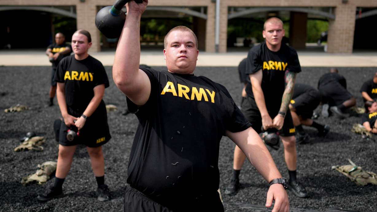 A new recruit participates in the Army's Future Soldier Prep Course at Fort Jackson, a U.S. Army Training Center, in Columbia, S.C., Sept. 25, 2024. The Selective Service System is set to introduce automated registration this year.