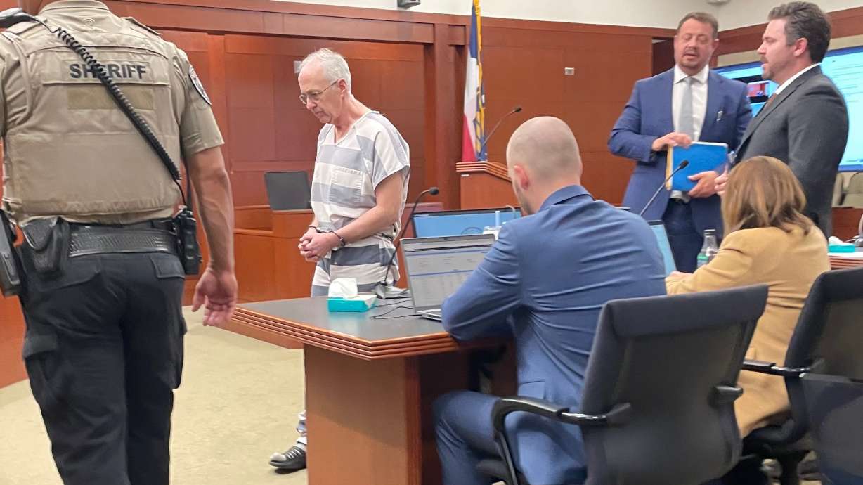 Former Box Elder County Justice Court Judge Kevin Christensen, leaving the courtroom after Thursday's hearing in 2nd District Court in Ogden, pleaded guilty to three felony charges, one for sexually enticing a minor, as part of a plea deal in his case.