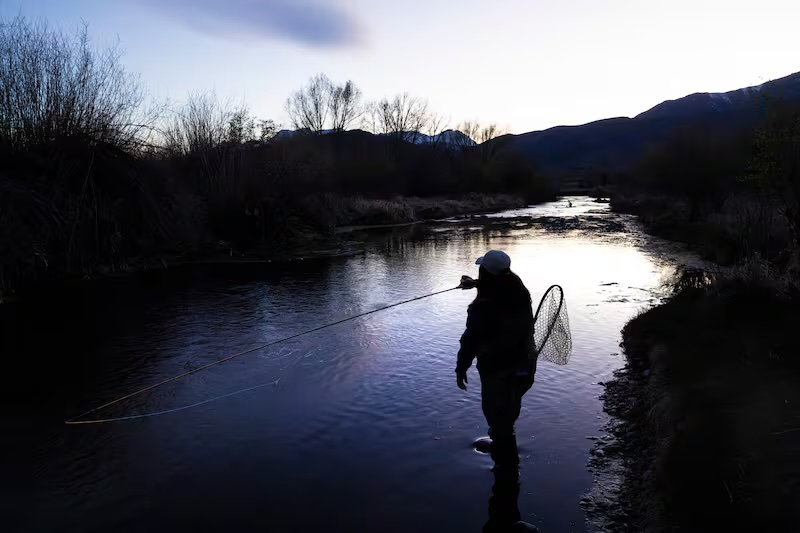 Rebeca Granillo, a fly-fishing instructor from Millcreek, fishes in Snake Creek near Charleston on Wednesday.