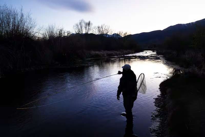Rebeca Granillo, a fly-fishing instructor from Millcreek, fishes in Snake Creek near Charleston on Wednesday.