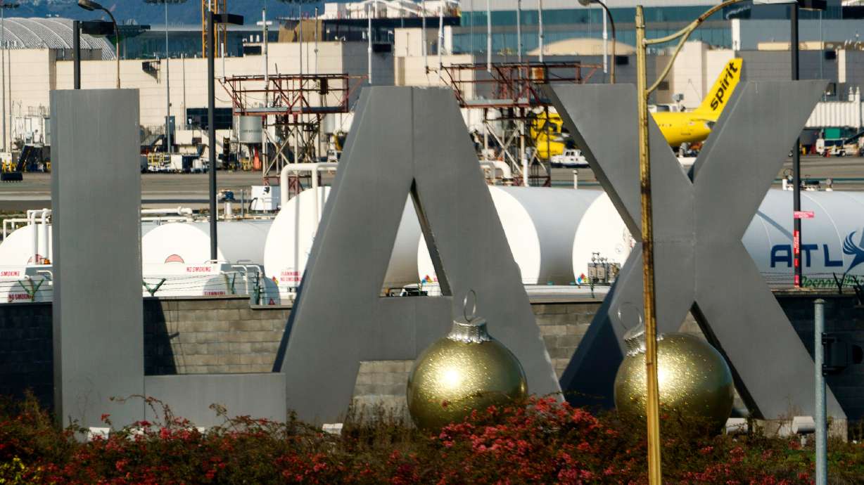 Air traffic is seen on the runway at Los Angeles International Airport on Dec. 25, 2022. The FAA is investigating a close call on the taxiway that happened Wednesday at LAX.