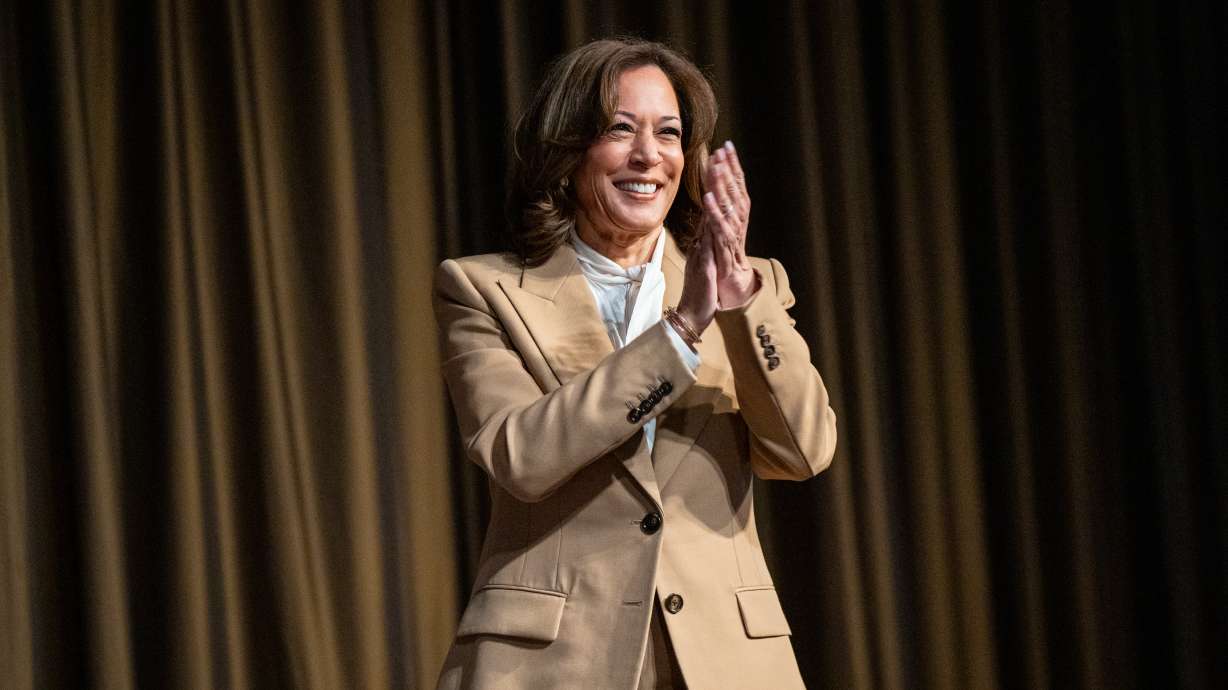 Kamala Harris, former vice president and 2024 presidential candidate, arrives during the National Action Network Convention in New York, Friday. Harris said she's thinking about a 2028 presidential bid.