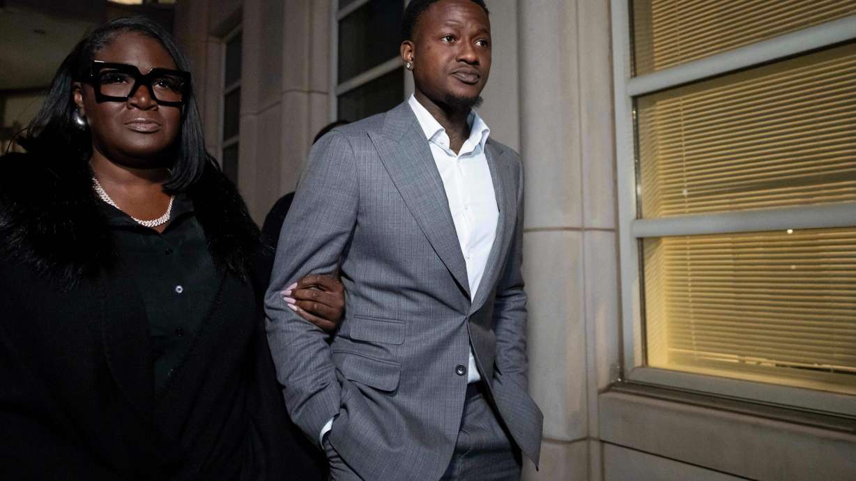 FILE - Miami Heat's Terry Rozier leaves Brooklyn federal court, Dec. 8, 2025, in New York.