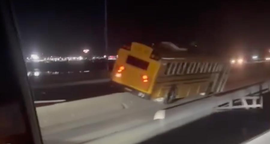 School bus slams into concrete barrier following hit-and-run on the freeway, Idaho police say