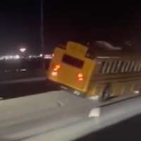 School bus slams into concrete barrier following hit-and-run on the freeway, Idaho police say