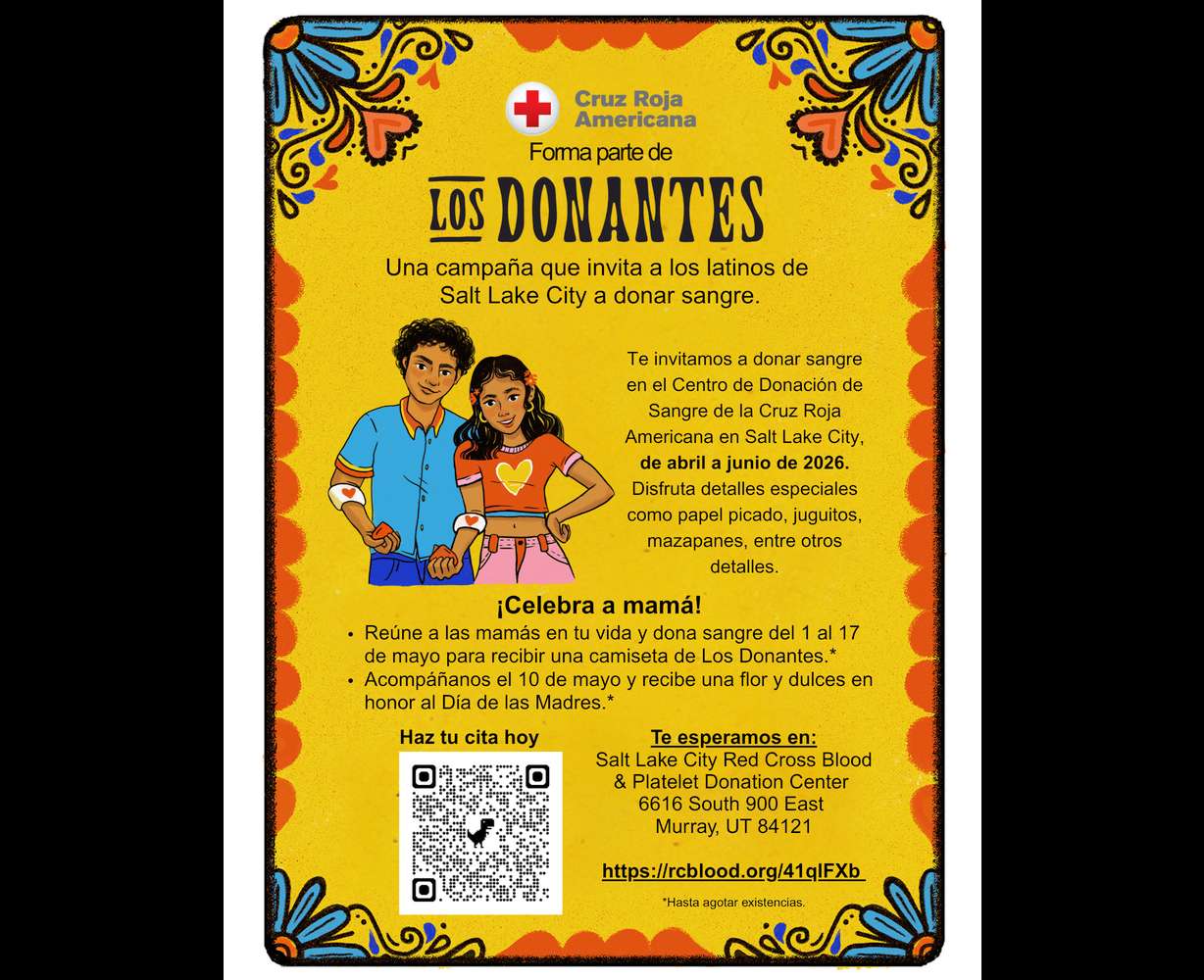 The American Red Cross in Utah has launched a campaign, Los Donantes, to encourage blood donations from the Latino population. It launched April 1 and goes through June 30.