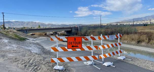 Pedestrian detour in place on Lehi's Jordan River Trail as new freeway construction begins