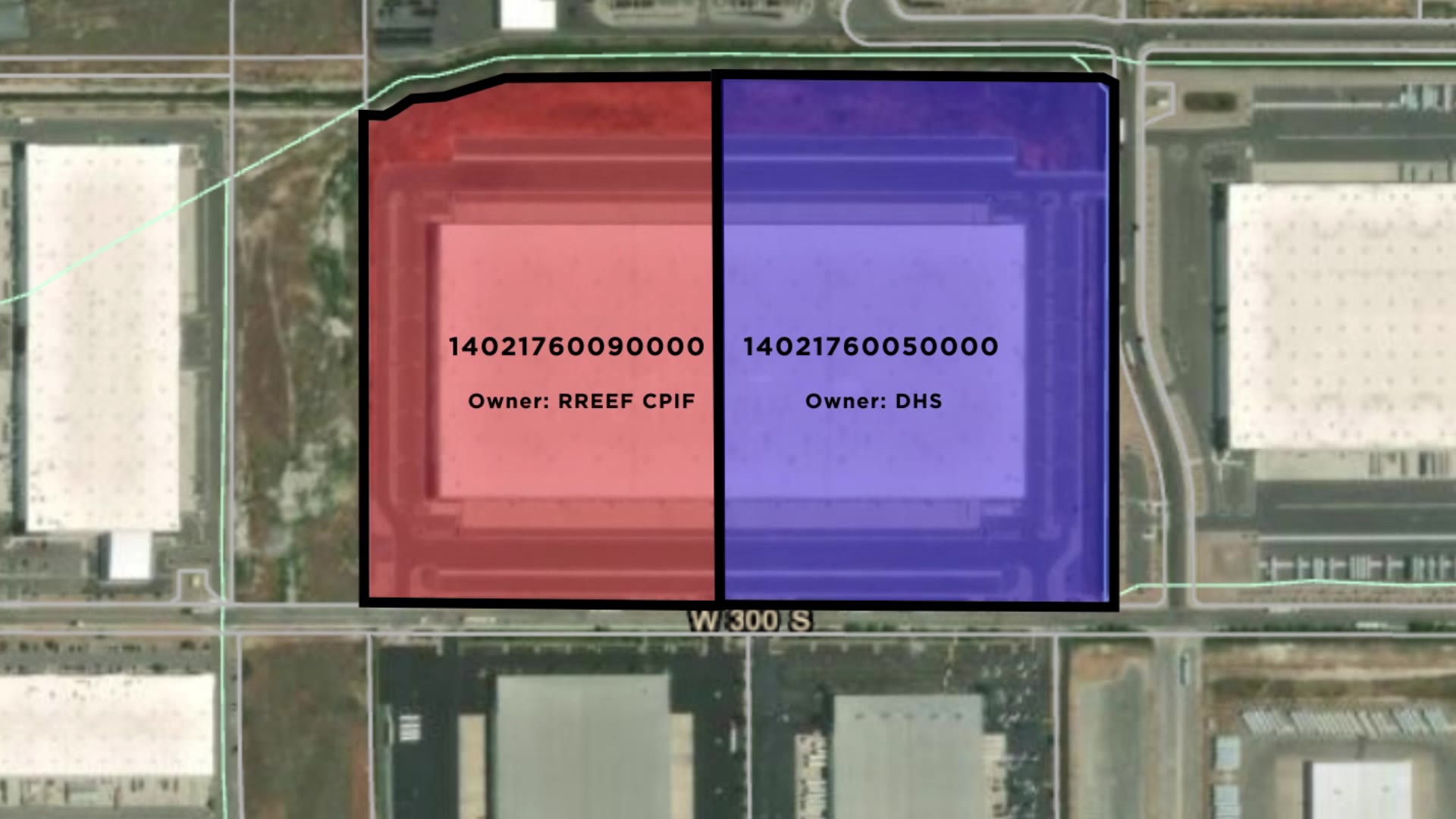 A photo illustration showing both sides of a warehouse in Salt Lake City intended for use as an Immigration and Customs Enforcement “mega center.”