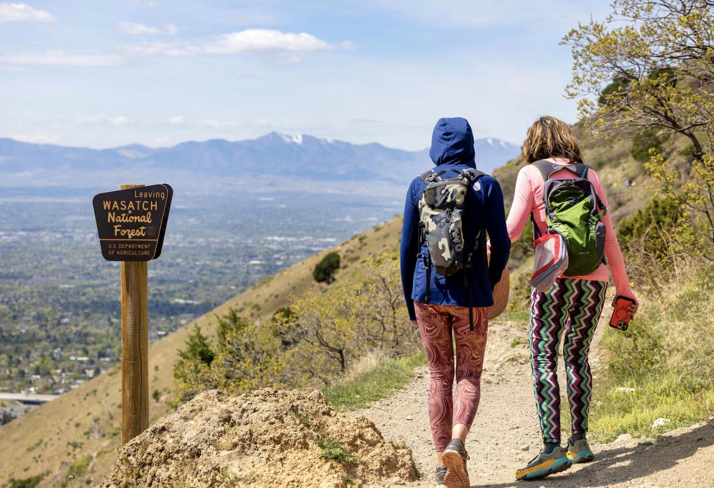 People hike the Pipeline Trail in Millcreek Canyon in Salt Lake City on Wednesday.