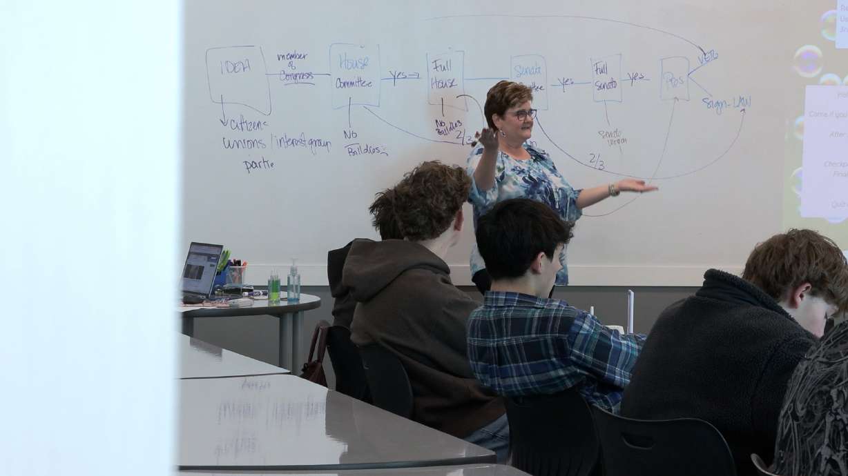 LeNina Wimmer teaches at Farmington High School. This year we celebrate the country’s 250th birthday, but some Utah civics teachers are tiptoeing through lessons about the constitution because of the current political climate.