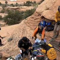 1 critically injured in 70-foot fall near Moab