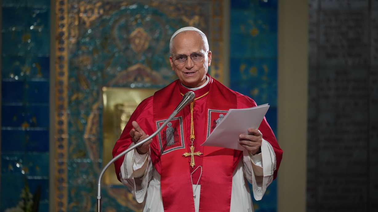 Pope Leo XIV meets the Algerian Community in the Basilica of Our Lady of Africa in Algiers, Monday, on the first day of an 11-day apostolic journey to Africa.