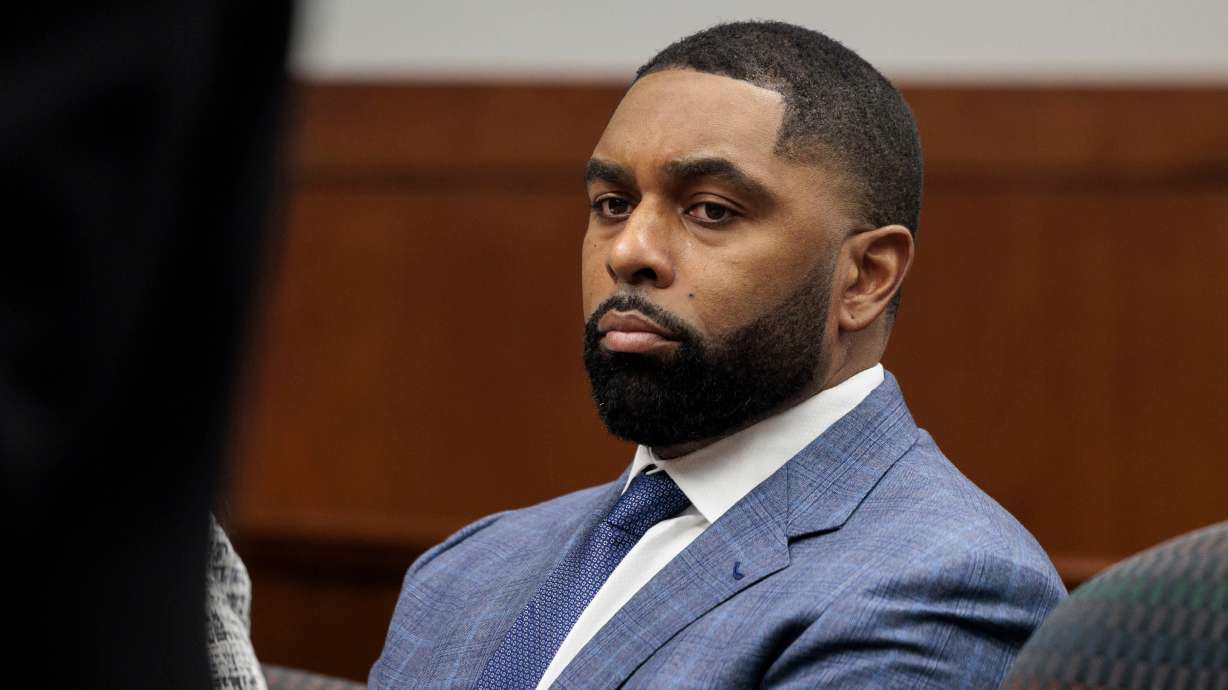 FILE - Former Michigan football coach Sherrone Moore appears in court in Pittsfield Township, Mich., Tuesday, Feb. 17 2026.
