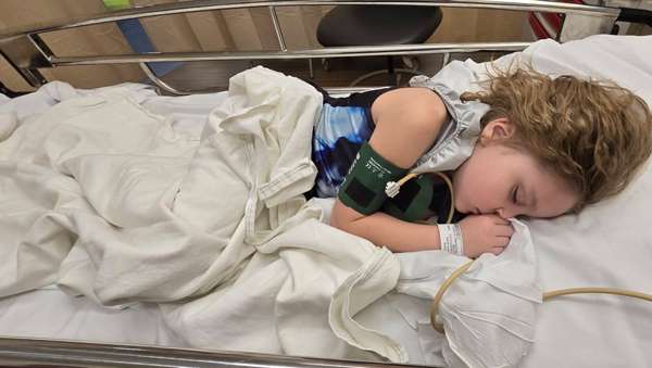 Valerie Jensen in the hospital in this undated photo.