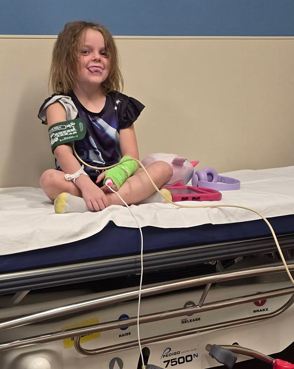 Valerie Jensen in the hospital in this undated photo.