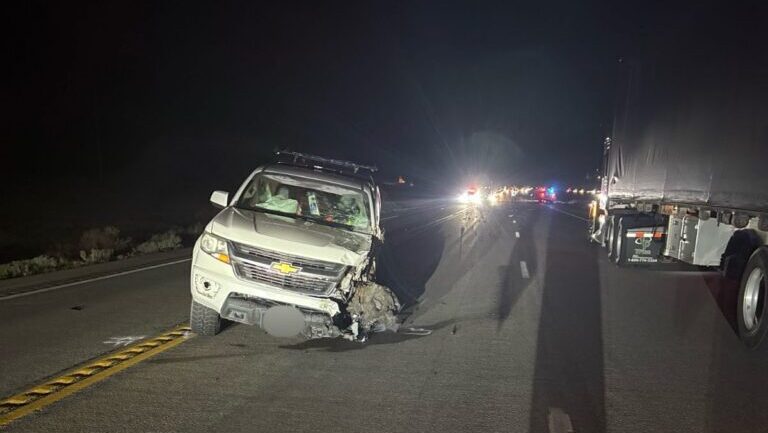 The aftermath of a collision between a motorcycle and a car on state Route 191 in Moab on Sunday.