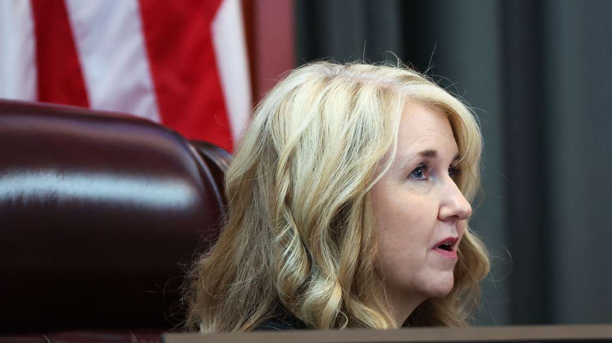 Justice Diana Hagen speaks at the Supreme Court of Utah in Salt Lake City on Sept. 25, 2024. Utah's governor and legislative leaders are launching an investigation into Hagen and allegations of a relationship with an attorney in the redistricting case.