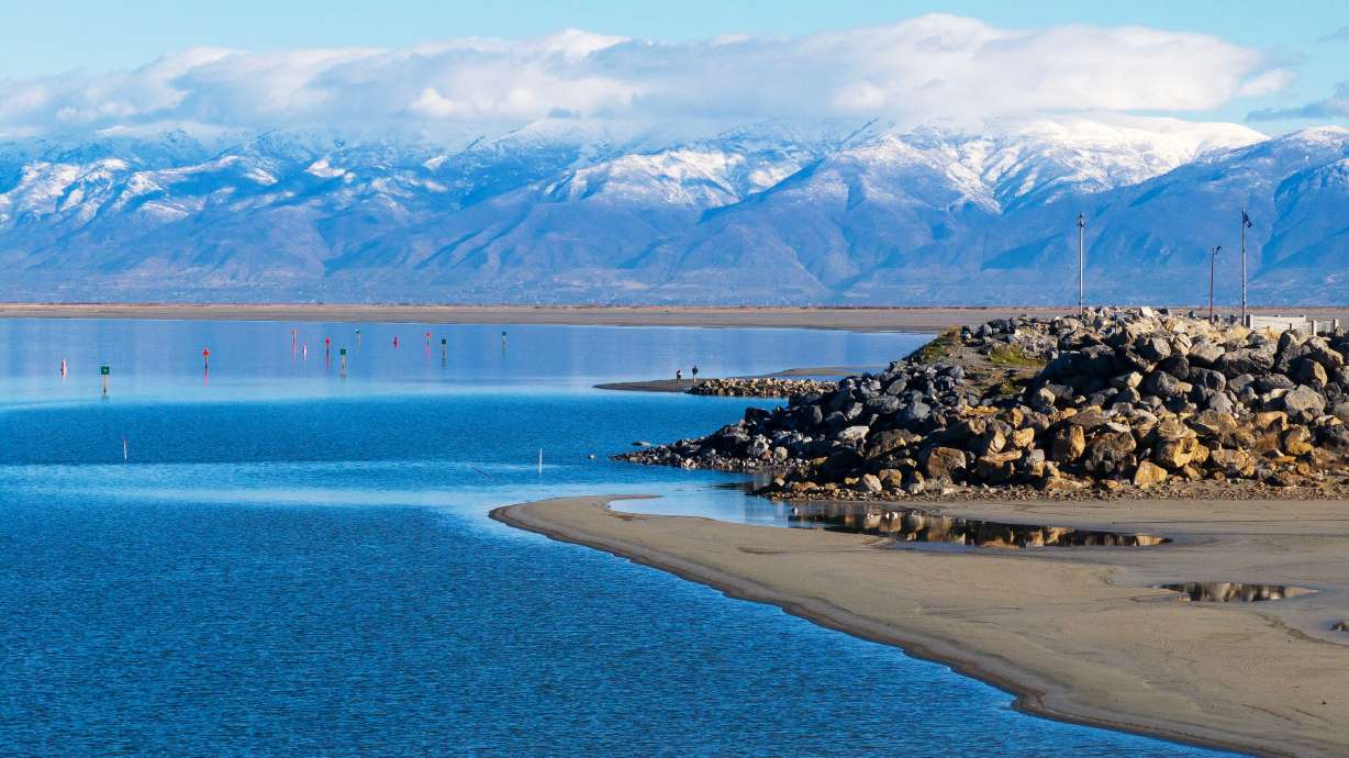The Great Salt Lake is very low in Magna on Jan. 6.