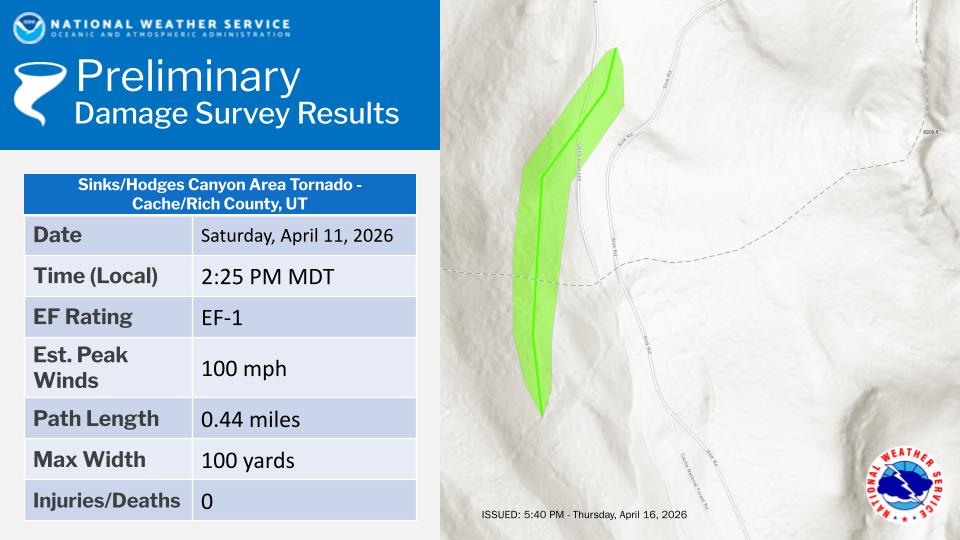 Rare tornado snapped trees after touching down in northern Utah, report finds