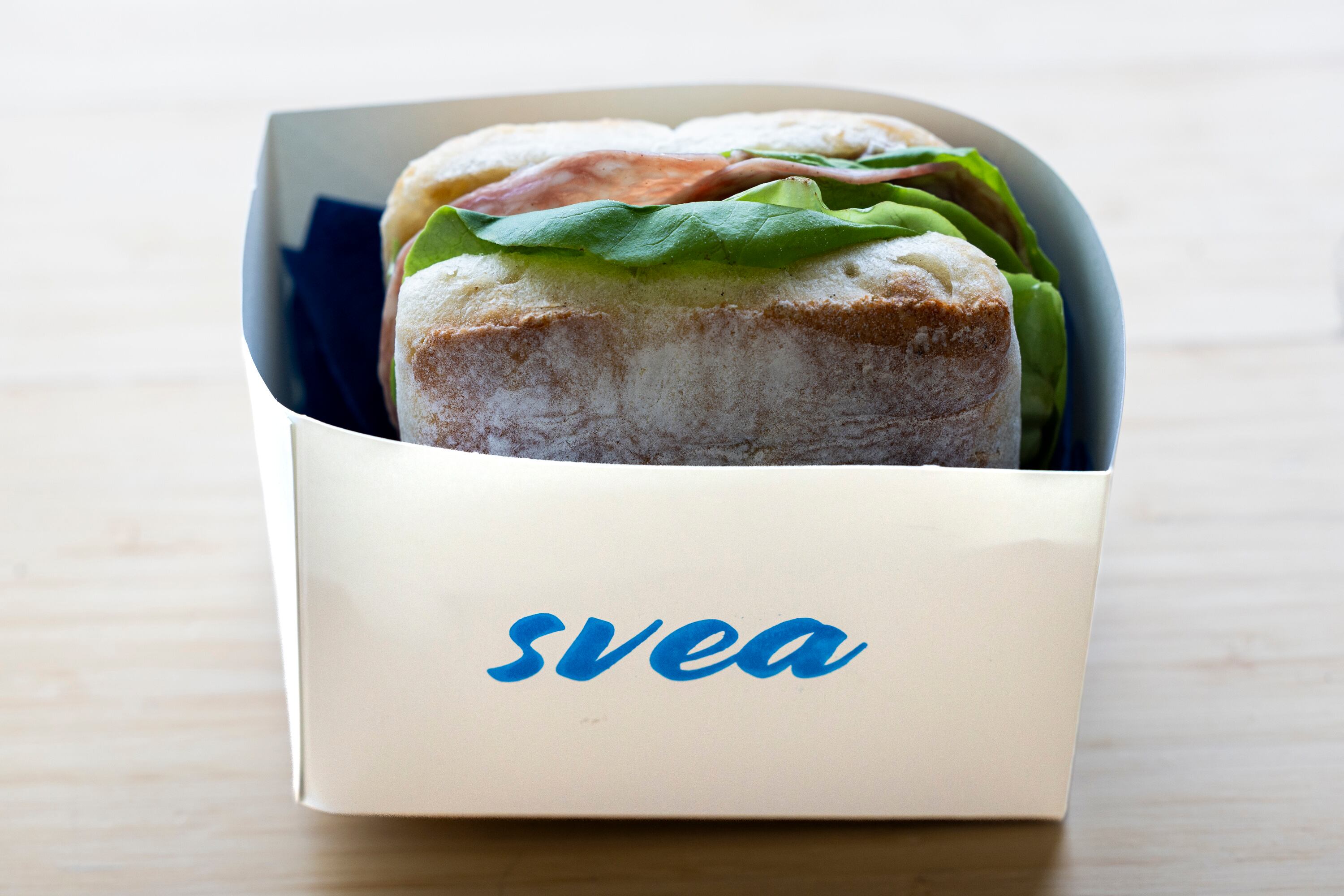 A salami and brie sandwich is pictured at SVEA Scandinavian Kafé on Wheels in Eagle Mountain on April 10.