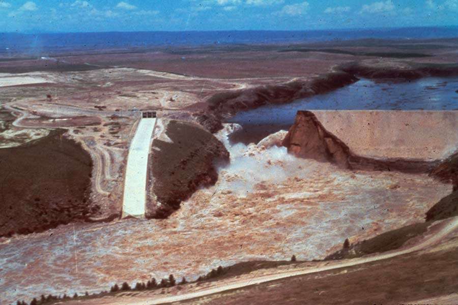 The Teton Dam collapse on June 5, 1976. Eleven people were killed and over $2 billion in damage was recorded.