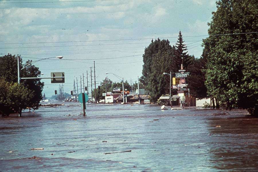 North 2nd East Street in Rexburg following the collapse of the Teton Dam in 1976. Virgil Jonak, a former truck driver, recalled memories of the collapse in an interview with EastIdahoNews.com.