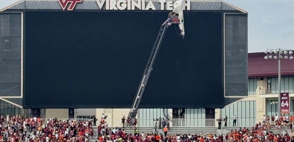 Have You Seen This? Parachuter crashes into scoreboard at Virginia Tech spring game