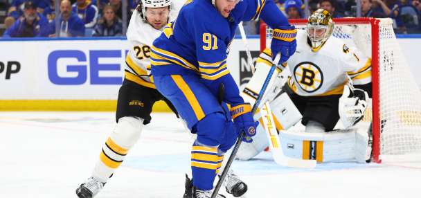 Sabres score 4 3rd-period goals to beat the Bruins 4-3 in playoff opener