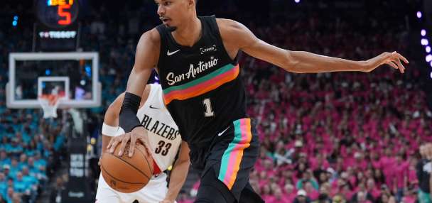 Wembanyama revels in safety of Hall of Famers, fans in playoff debut as Spurs top Blazers