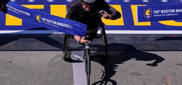 Switzerland great Marcel Hug claims his ninth Boston Marathon wheelchair title and fourth straight