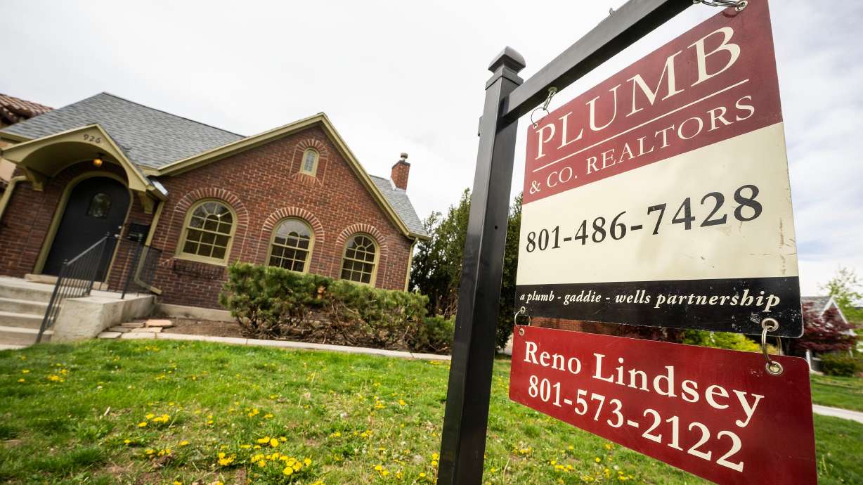 A house that is on the market is pictured in Salt Lake City on April 10. People selling their homes might want to get them on the market quickly.