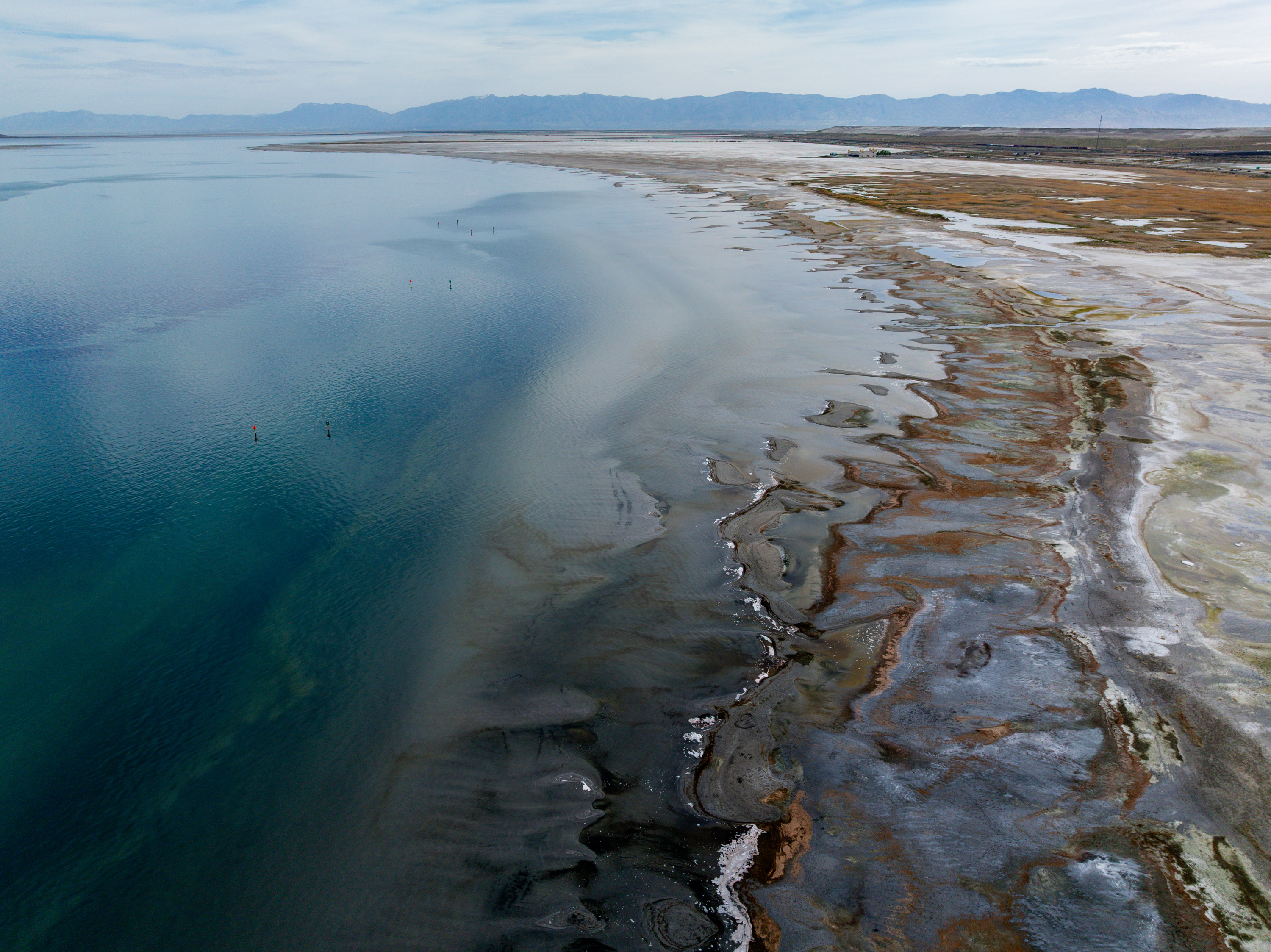 The Great Salt Lake is seen from the Great Salt Lake State Park and Marina in Magna on Tuesday.